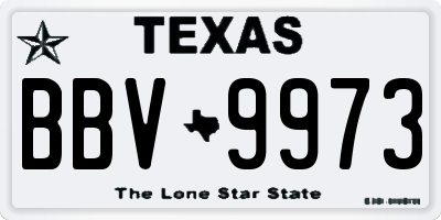TX license plate BBV9973
