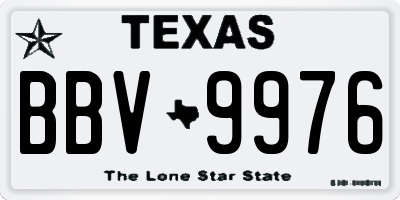 TX license plate BBV9976