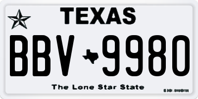TX license plate BBV9980