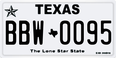 TX license plate BBW0095