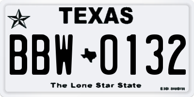 TX license plate BBW0132