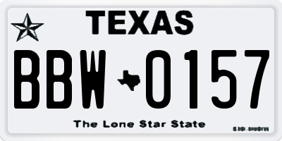 TX license plate BBW0157