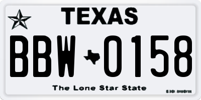 TX license plate BBW0158