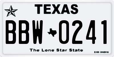 TX license plate BBW0241