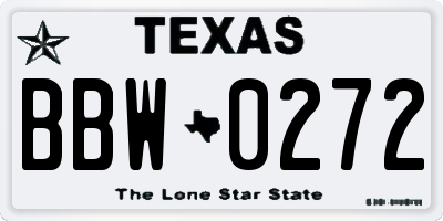 TX license plate BBW0272
