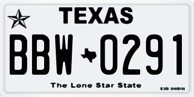 TX license plate BBW0291