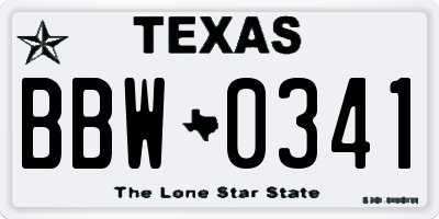 TX license plate BBW0341