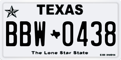 TX license plate BBW0438