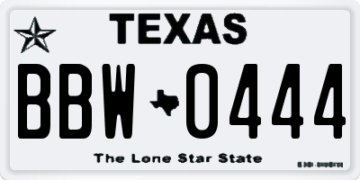 TX license plate BBW0444