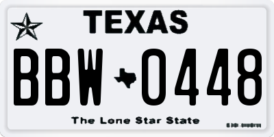 TX license plate BBW0448