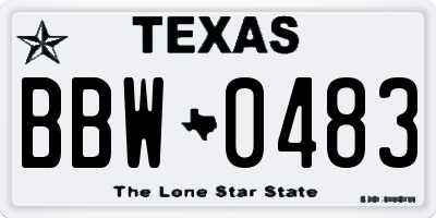 TX license plate BBW0483