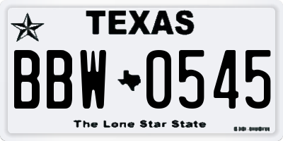 TX license plate BBW0545