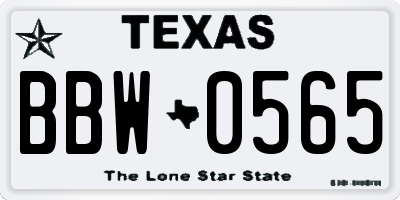 TX license plate BBW0565