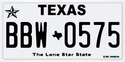 TX license plate BBW0575