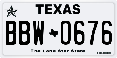 TX license plate BBW0676