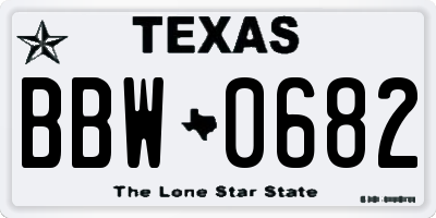 TX license plate BBW0682
