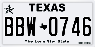 TX license plate BBW0746