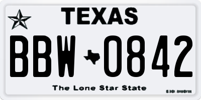 TX license plate BBW0842
