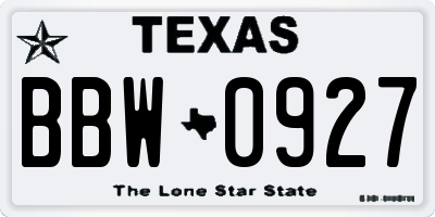 TX license plate BBW0927