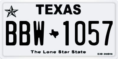 TX license plate BBW1057