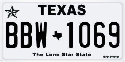 TX license plate BBW1069