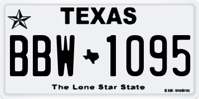 TX license plate BBW1095
