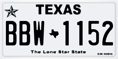 TX license plate BBW1152