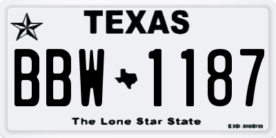 TX license plate BBW1187