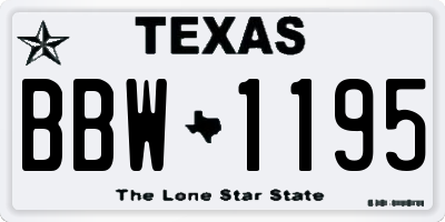 TX license plate BBW1195