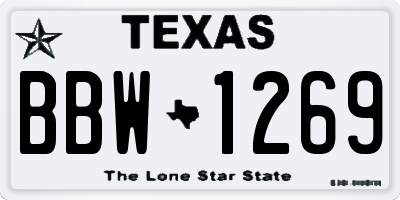 TX license plate BBW1269
