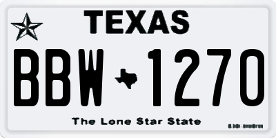TX license plate BBW1270