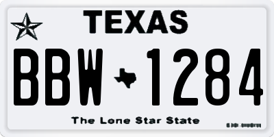 TX license plate BBW1284