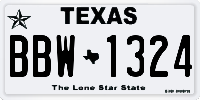 TX license plate BBW1324