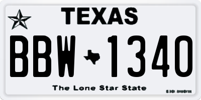 TX license plate BBW1340