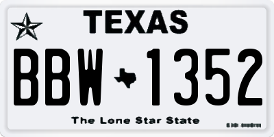 TX license plate BBW1352