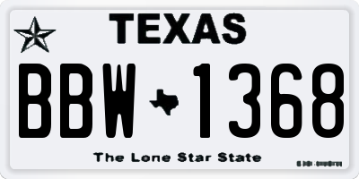 TX license plate BBW1368