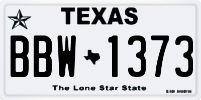 TX license plate BBW1373