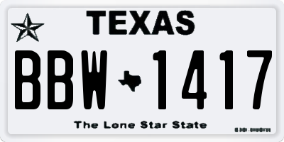 TX license plate BBW1417