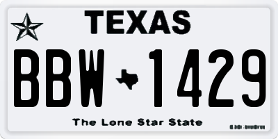 TX license plate BBW1429
