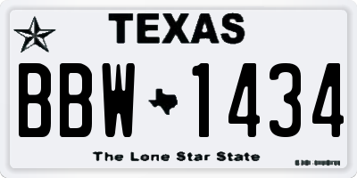 TX license plate BBW1434