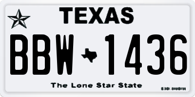TX license plate BBW1436