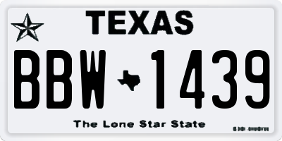 TX license plate BBW1439