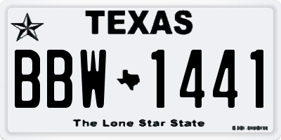 TX license plate BBW1441