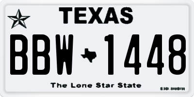 TX license plate BBW1448