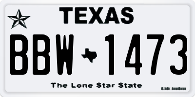 TX license plate BBW1473