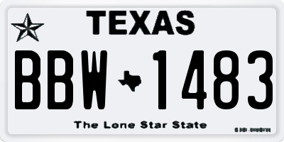 TX license plate BBW1483
