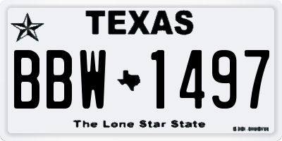 TX license plate BBW1497