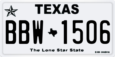 TX license plate BBW1506