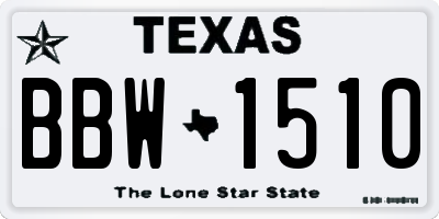 TX license plate BBW1510