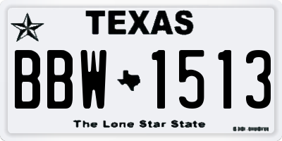 TX license plate BBW1513